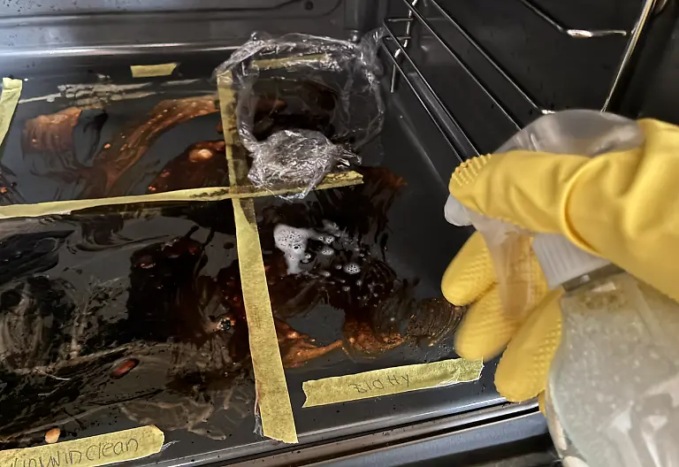 Den Reiniger von BiOHY sprühen wir auf